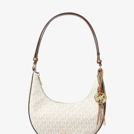 Michael Kors Nolita Small Signature Logo Convertible Pochette - Preorder — Vanilla Acorn