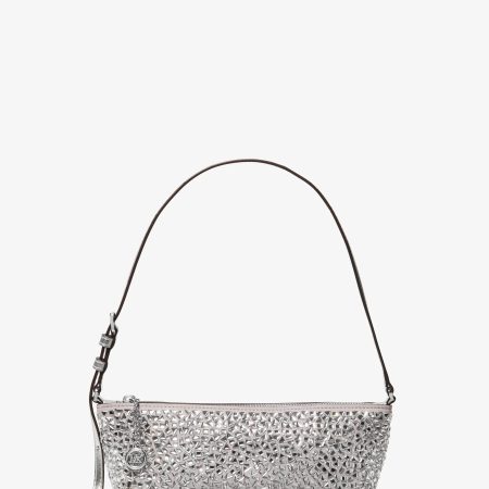 Michael Kors Laila Small Mirror Embellished Pochette - Preorder — Nickel