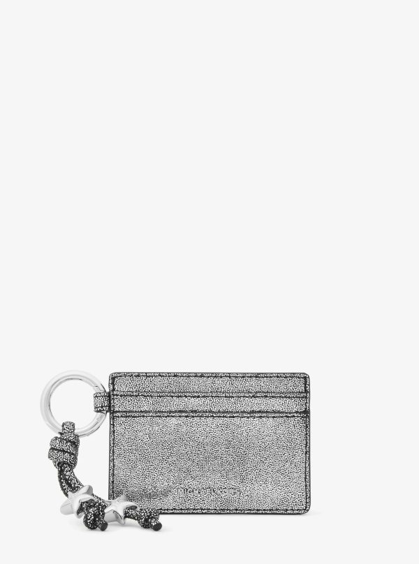 Michael Kors Jet Set Metallic Leather Card Case With Charms - Preorder