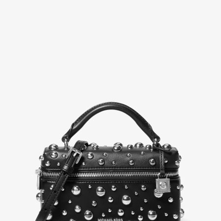 Michael Kors Jana Extra-Small Studded Satin Crossbody Bag - Preorder — Black