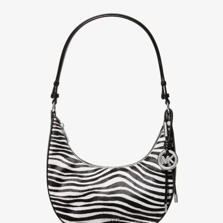 Michael Kors Nolita Small Zebra Print Calf Hair Convertible Pochette - Preorder — Black Combo