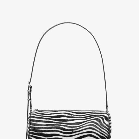 Michael Kors Izzy Small Zebra Print Calf Hair Pochette - Preorder — Black Combo