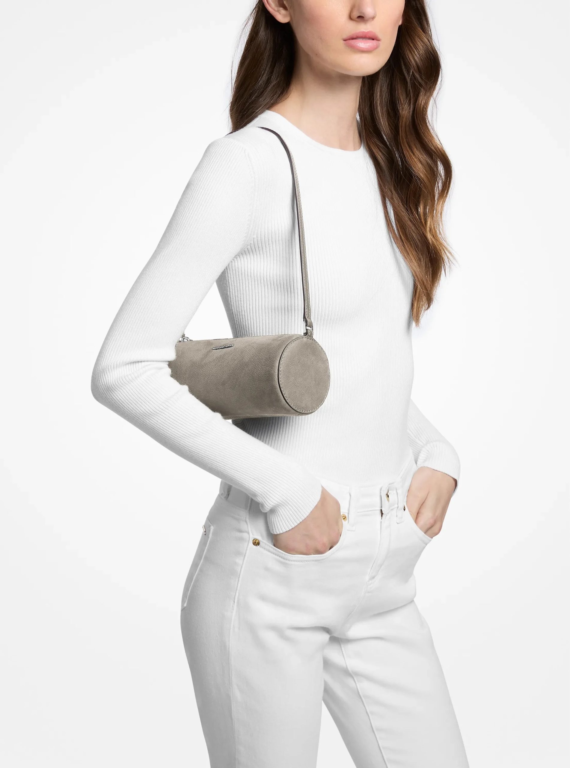 Michael Kors Izzy Small Nubuck Barrel Pochette - Preorder
