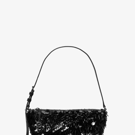 Michael Kors Laila Small Paillette Embellished Pochette - Preorder — Black