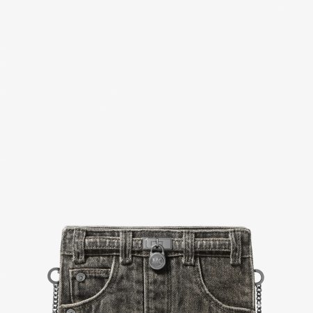 Michael Kors Hamilton Extra-Small Washed Denim Convertible Crossbody Bag - Preorder — Graphite
