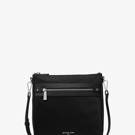 Michael Kors Jet Set Large Nylon Gabardine Messenger Bag - Preorder — Black