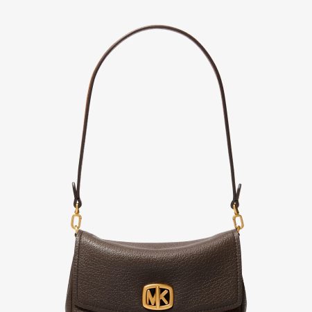 Michael Kors Bryant Small Textured Leather Pochette - Preorder — Chocolate
