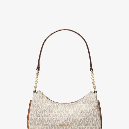 Michael Kors Nolita Extra-Small Signature Logo Chain Pochette - Preorder — Vanilla/Acorn