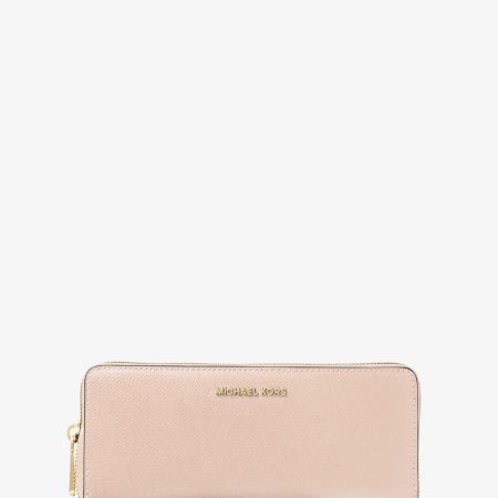 Michael Kors Leather Continental Wristlet - Preorder — Soft Pink