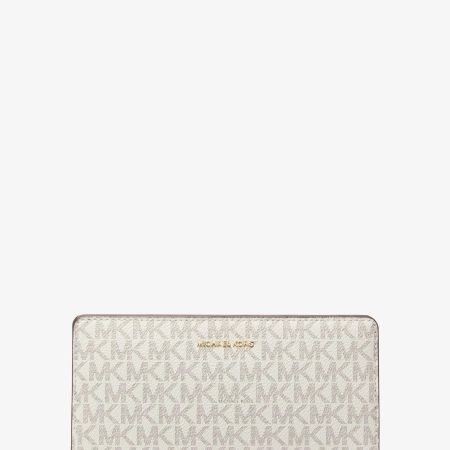 Michael Kors Bryant Large Signature Logo Snap-Front Wallet - Preorder — Vanilla/Acorn