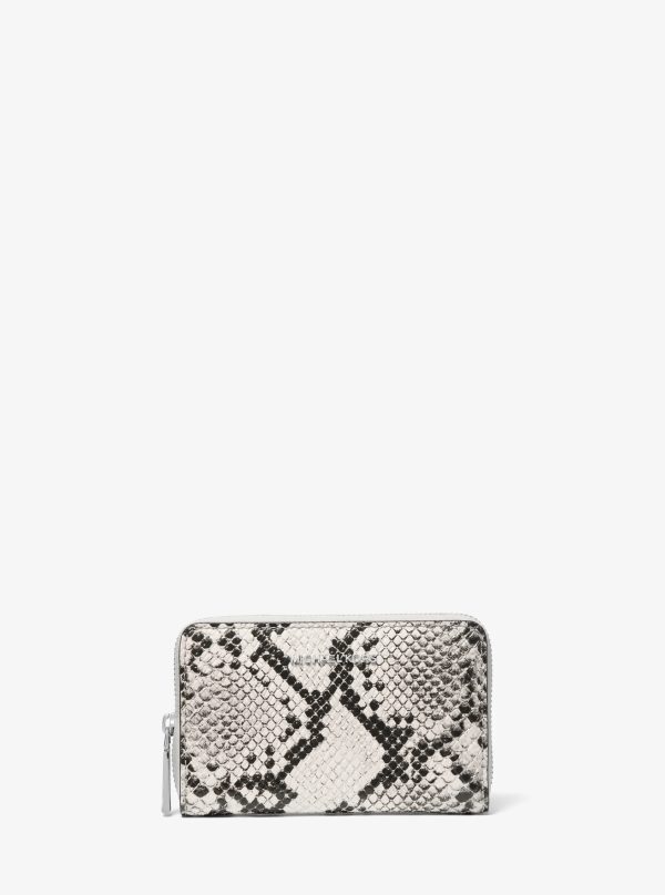 Michael Kors Jet Set Small Snake Embossed Leather Zip-Around Wallet - Preorder