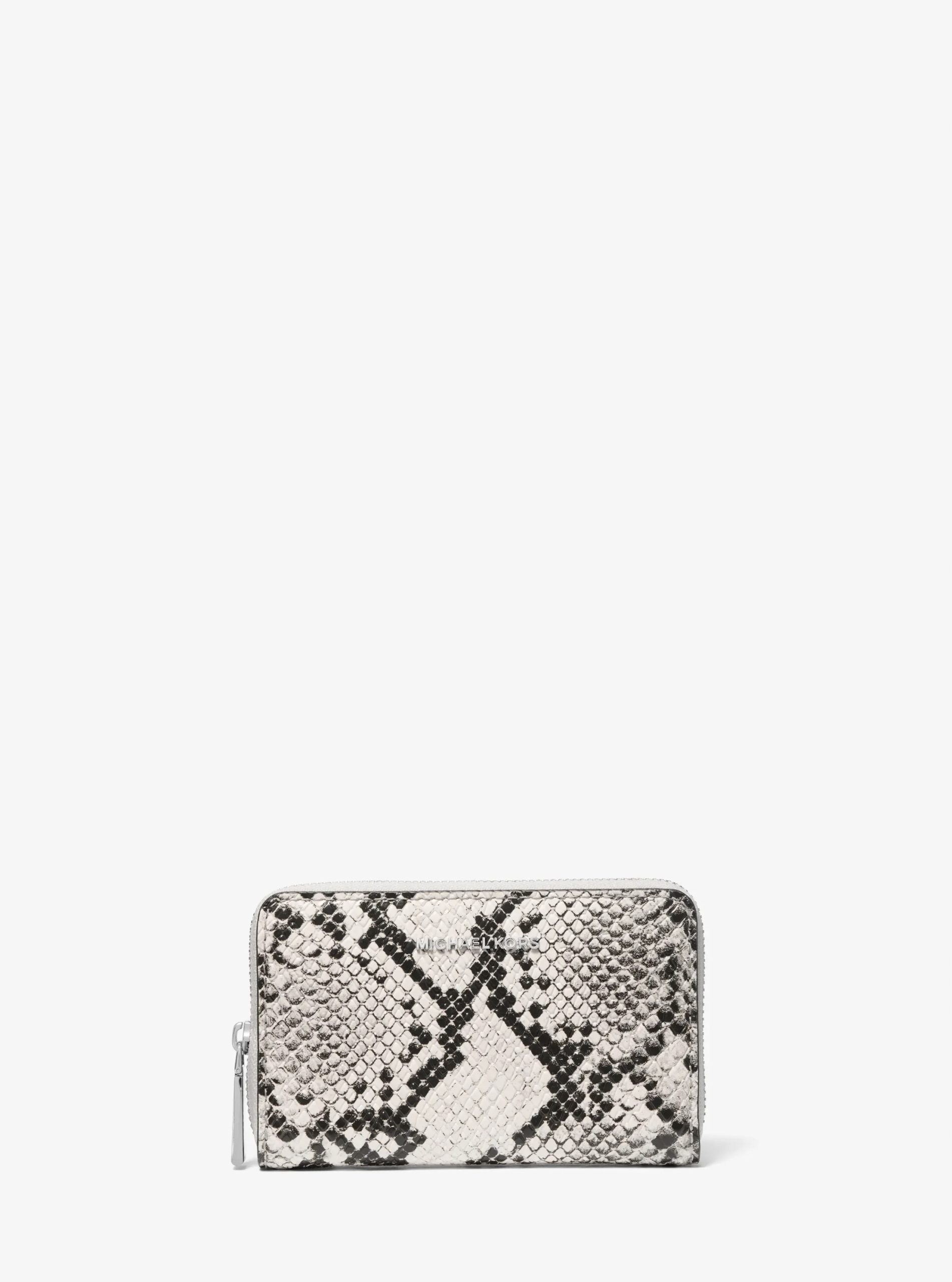 Michael Kors Jet Set Small Snake Embossed Leather Zip-Around Wallet - Preorder
