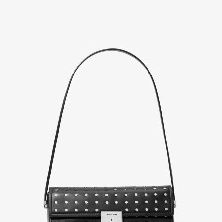 Michael Kors Ludlow Small Studded Leather Convertible Pochette - Preorder — Black