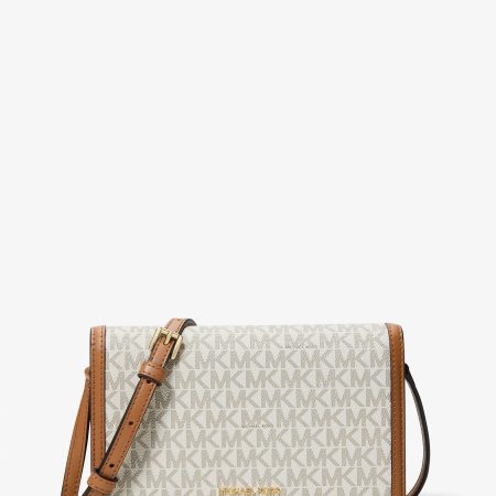 Michael Kors Marlowe Medium Signature Logo Crossbody Bag - Preorder — Vanilla Acorn