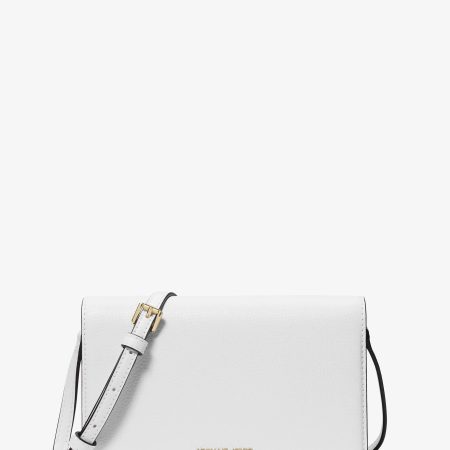 Michael Kors Marlowe Medium Leather Crossbody Bag - Preorder — Optic White