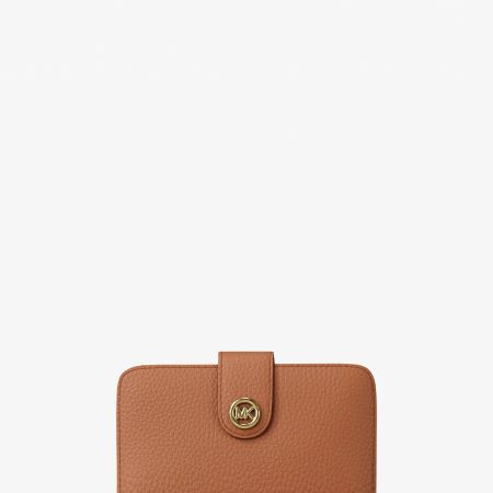 Michael Kors MK Pop Charm Medium Pebbled Leather Wallet - Preorder — Luggage