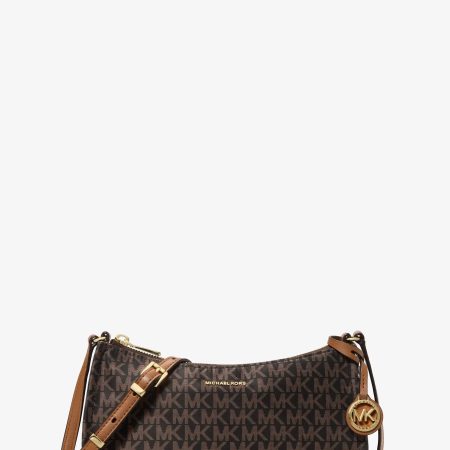 Michael Kors Zadie Small Signature Logo Woven Crossbody Bag - Preorder — Brn Acorn