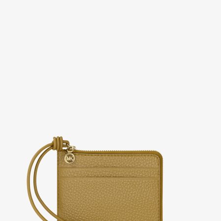 Michael Kors Jet Set Small Pebbled Leather Card Case Wristlet - Preorder — Chartreuse