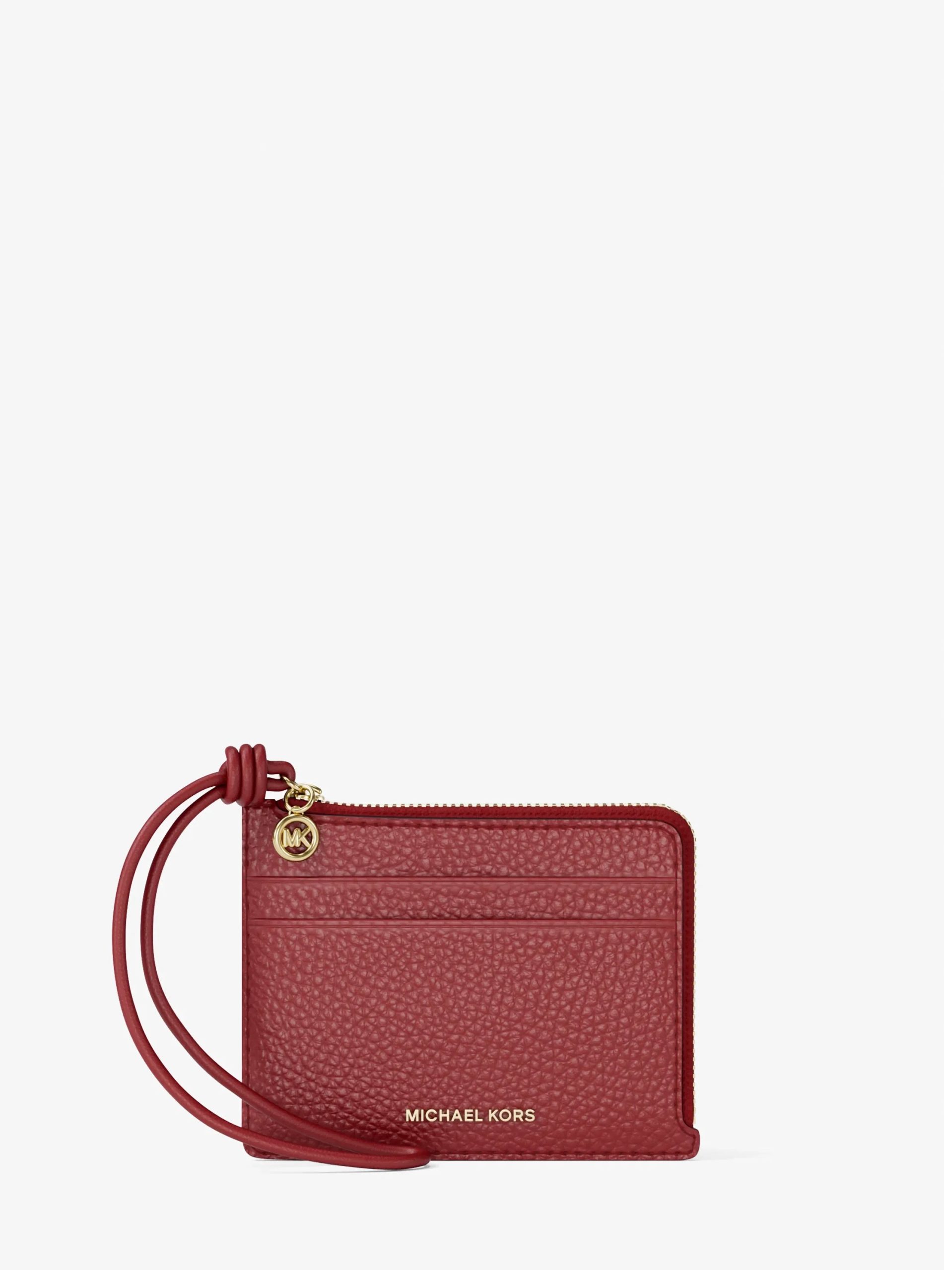 Michael Kors Jet Set Small Pebbled Leather Card Case Wristlet - Preorder