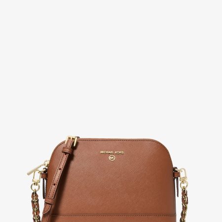 Michael Kors Large Saffiano Leather Dome Crossbody Bag - Preorder — Luggage