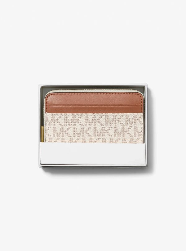 Michael Kors Jet Set Small Signature Logo Zip-Around Card Case - Preorder