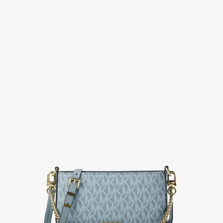 Michael Kors Bryant Small Signature Logo Convertible Pochette - Preorder — Chambray