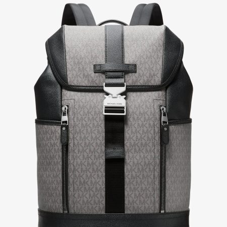 Michael Kors Hudson Signature Logo Aviator Backpack - Preorder — Storm