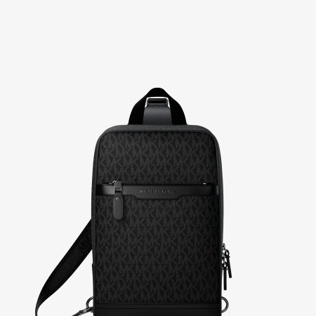 Michael Kors Hudson Signature Logo Travel Sling Pack - Preorder — Black