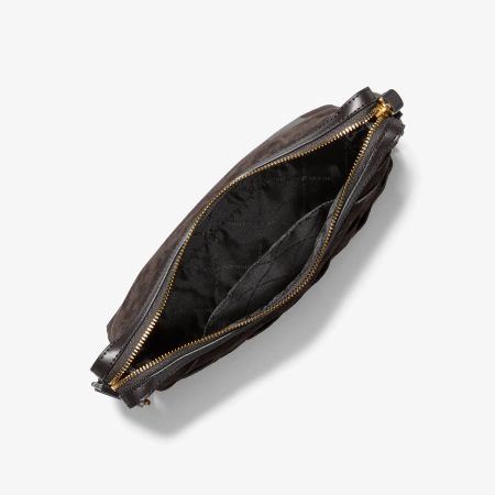 Michael Kors Nicholas Medium Woven Suede Crossbody Bag - Preorder — Chocolate