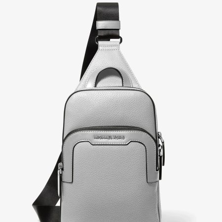Michael Kors Hudson Medium Pebbled Leather Sling Bag - Preorder — Nickel