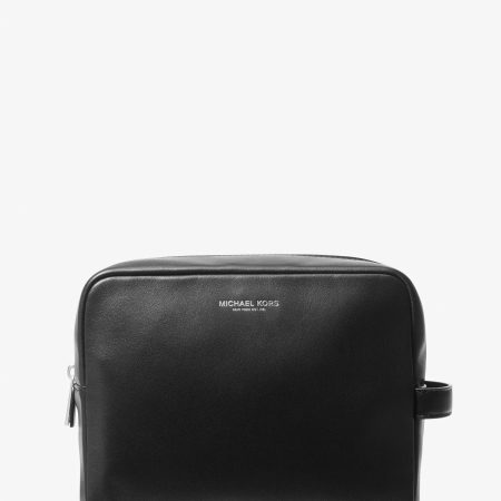 Michael Kors Hudson Leather Travel Kit - Preorder — Black