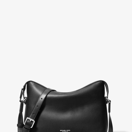 Michael Kors Nicholas Medium Leather Crossbody Bag - Preorder — Black