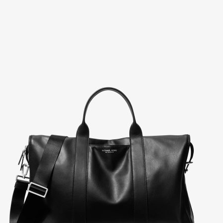 Michael Kors Nicholas Medium Leather Slouch Duffel Bag - Preorder — Black