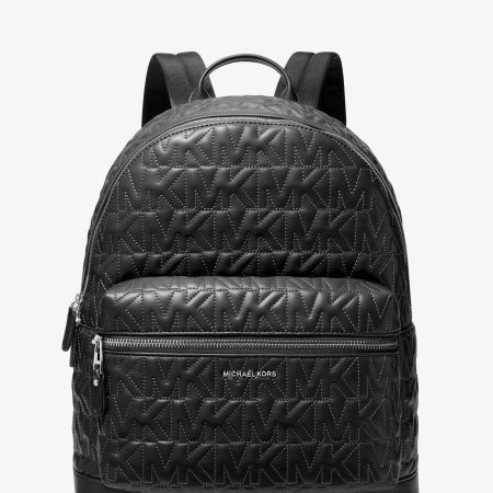 Michael Kors Hudson Medium Logo Embossed Dome Backpack - Preorder — Black