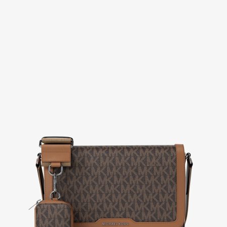 Michael Kors Hudson Mini Signature Logo Crossbody Bag With Airpod Case for Apple Airpods Pro&reg; - Preorder — Brown Luggage