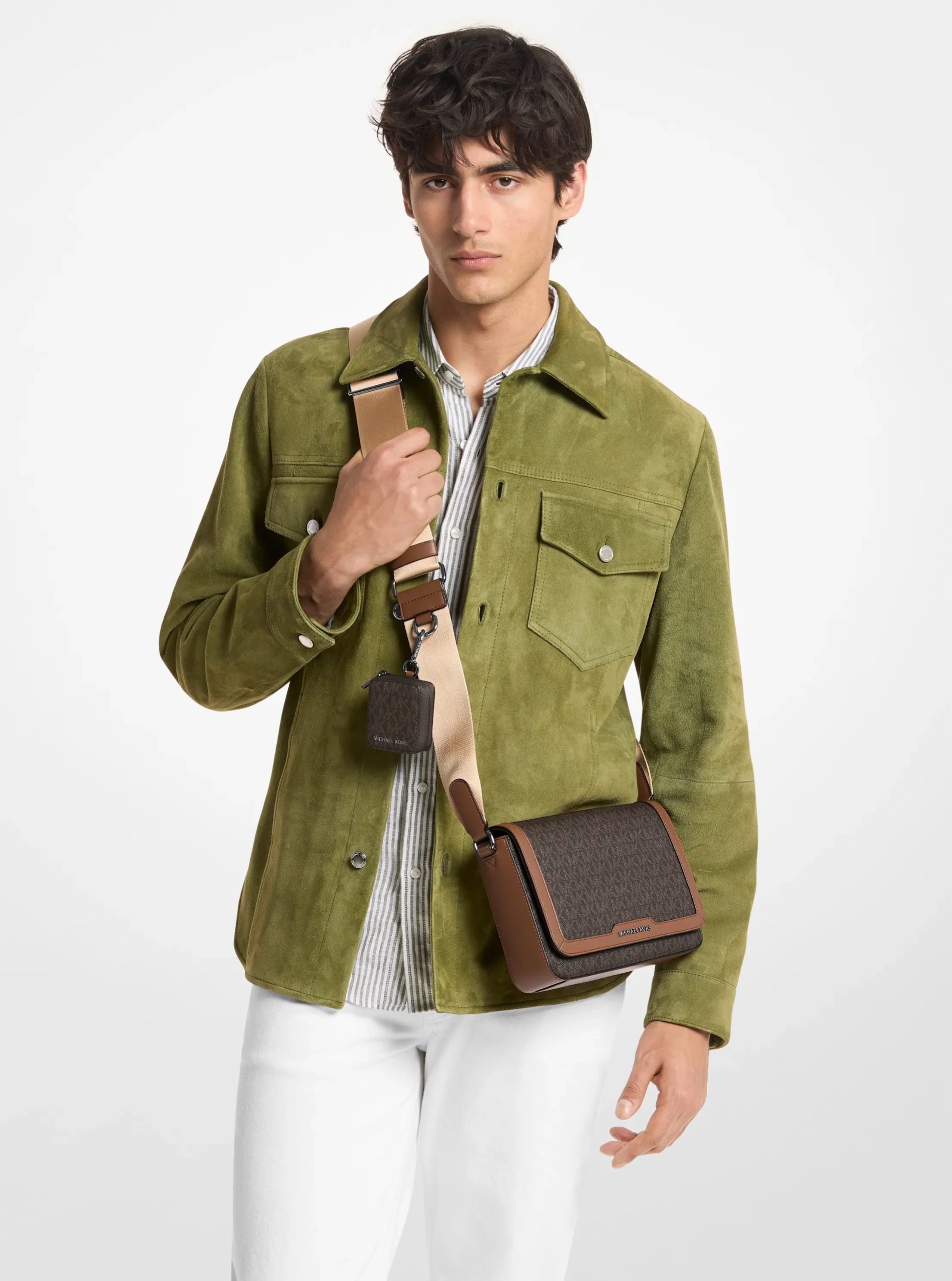 Michael Kors Hudson Mini Signature Logo Crossbody Bag With Airpod Case for Apple Airpods Pro&reg; - Preorder