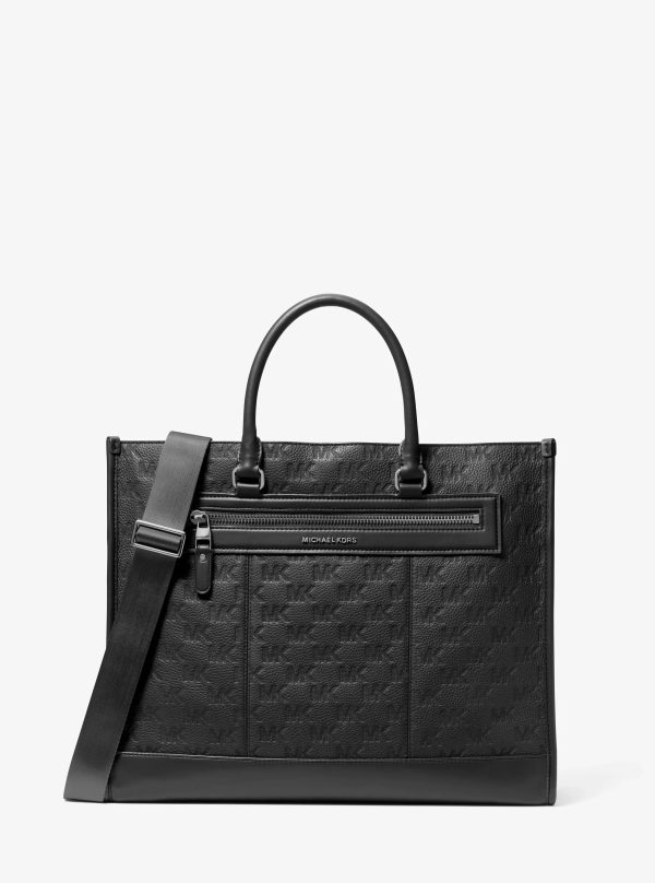 Michael Kors Jet Set Logo Embossed Leather Tote Bag - Preorder