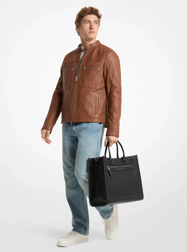 Michael Kors Jet Set Logo Embossed Leather Tote Bag - Preorder