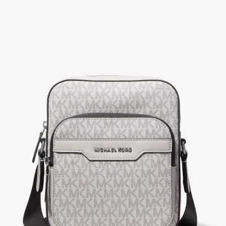 Michael Kors Hudson Mini Signature Logo Flight Bag - Preorder — Nickel