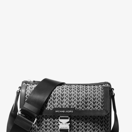 Michael Kors Eli MK2000 Logo Jacquard Messenger Bag - Preorder — Black