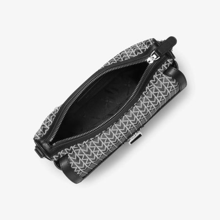 Michael Kors Eli MK2000 Logo Jacquard Messenger Bag - Preorder — Black