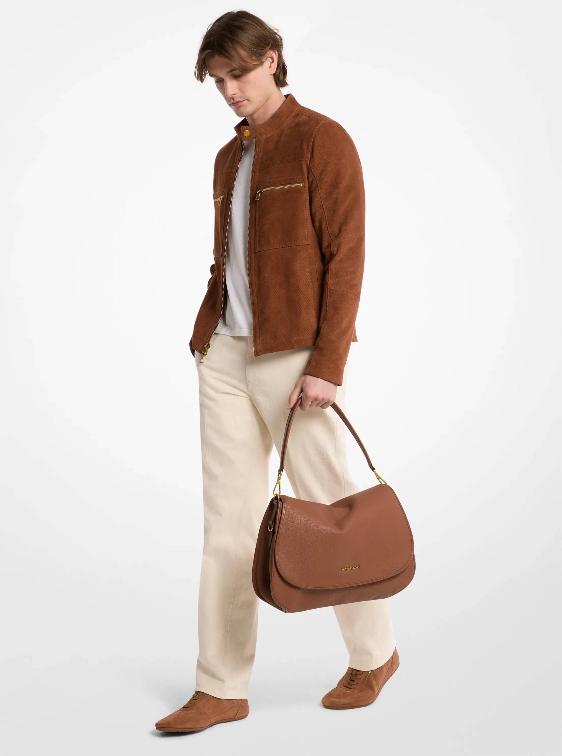 Michael Kors Holmes Extra-Large Pebbled Leather Convertible Messenger Bag - Preorder
