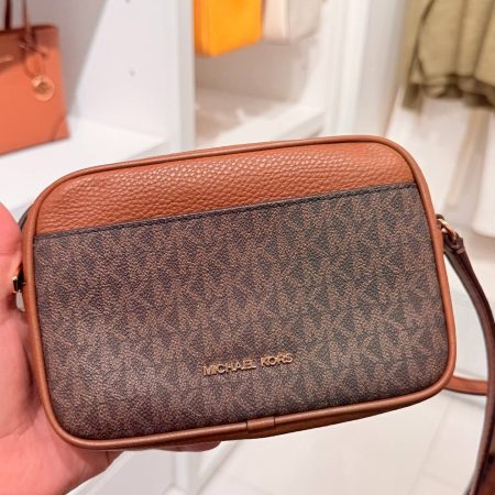 Michael Kors Jet Set Small Signature Logo Camera Crossbody Bag - Preorder — Brown