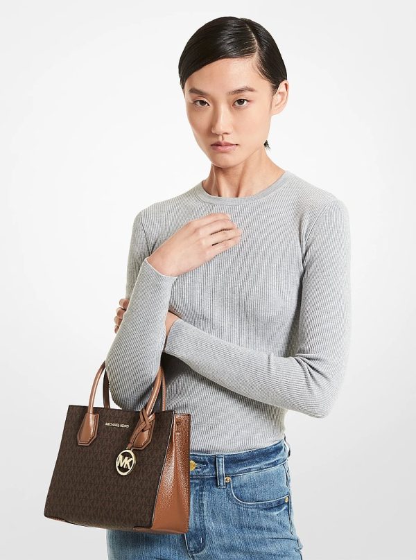 Michael Kors Mercer Medium Logo and Leather Accordion Crossbody Bag - Preorder