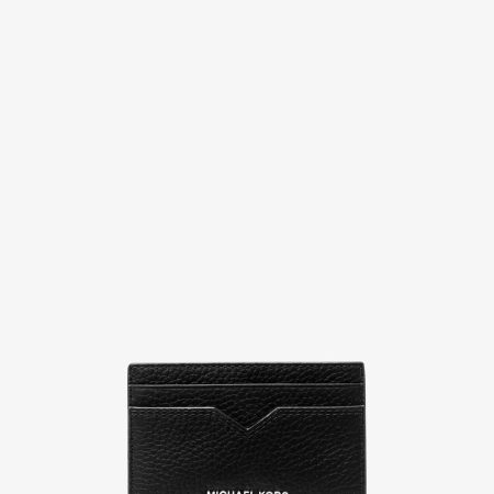 Michael Kors Hudson Pebbled Leather Card Case - Preorder — Black