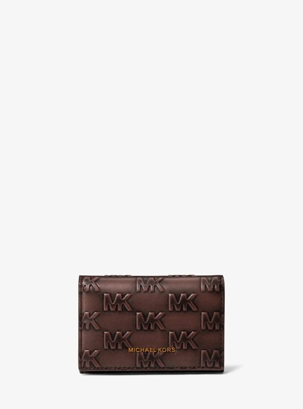 Michael Kors Colby Logo Embossed Burnished Leather Card Case - Preorder