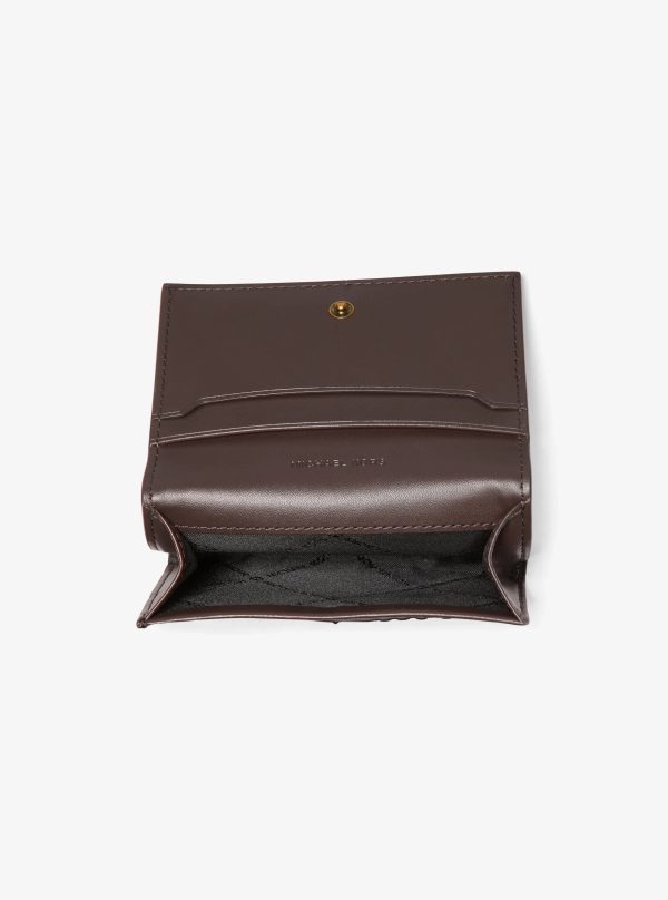 Michael Kors Colby Logo Embossed Burnished Leather Card Case - Preorder