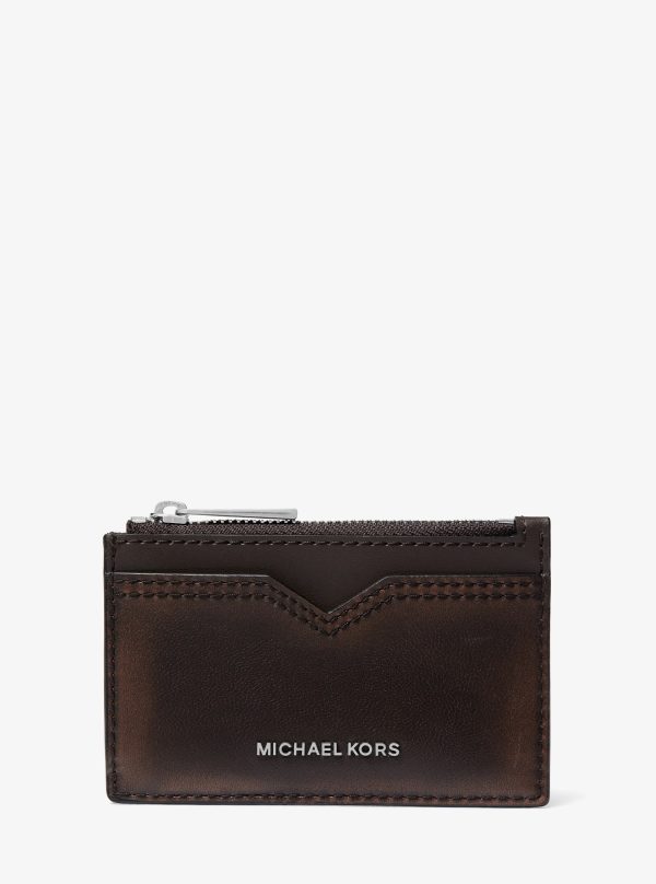 Michael Kors Hudson Burnished Leather Card Case - Preorder