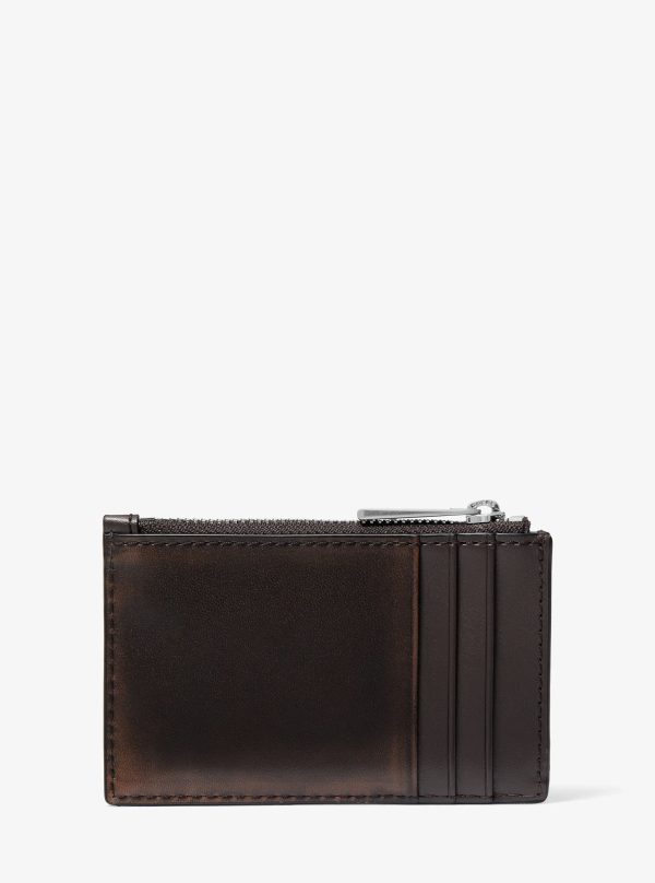 Michael Kors Hudson Burnished Leather Card Case - Preorder