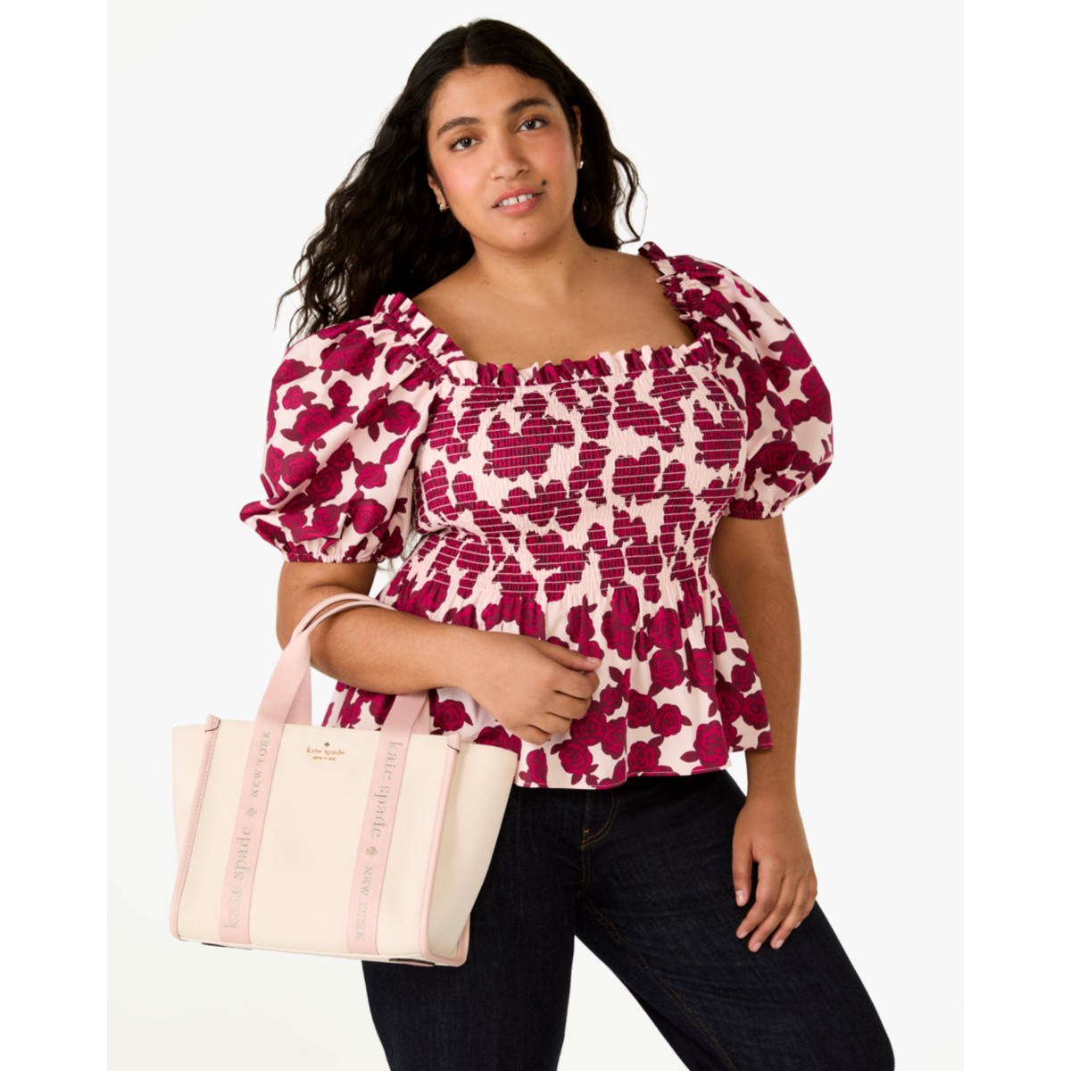 Kate Spade Kip Canvas Small Tote - Preorder — Rose Smoke Multi